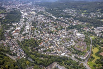 Aerial view, view of Haspe district in Hagen, Ruhr area, North Rhine-Westphalia, Germany, DE,