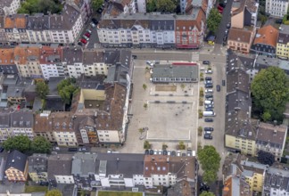 Aerial view, redesign Wilhelmsplatz Der Willi in the district Wehringhausen in Hagen, Ruhr area,