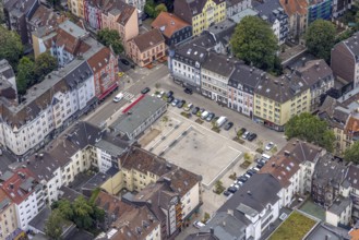 Aerial view, redesign Wilhelmsplatz Der Willi in the district Wehringhausen in Hagen, Ruhr area,