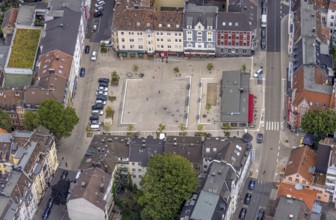 Aerial view, redesign Wilhelmsplatz Der Willi in the district Wehringhausen in Hagen, Ruhr area,
