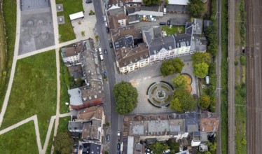 Aerial view, Bohne FreizeitPark and Bodelschwinghplatz with Drei-Kaiser-Brunnen at Wehringhauser