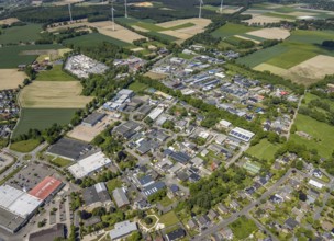 Aerial view, commercial area Münsterknapp, Uphusen, Haltern am See, Ruhr area, North