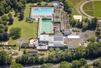 Aerial view, watercolour leisure pool, Haltern-Stadt, Haltern am See, Ruhr area, North