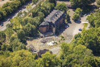 Aerial photo, demolition work, ruin of Hotel Seestern, Hullerner Straße, Haltern-Stadt, Haltern am