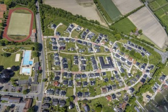 Aerial view, residential area Maximilian-Kolbe-Straße, Alloheim Senioren-Residenz Sythen am See,