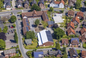 Aerial photo, primary school Sythen, Sythen, Haltern am See, Ruhr area, North Rhine-Westphalia,