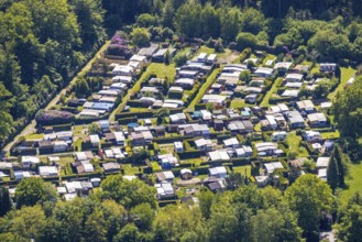 Aerial view, Drügen Kamp campsite, Lehmbraken, Haltern am See, Ruhr area, North Rhine-Westphalia,