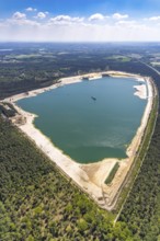 Aerial view, Silbersee I with quartz sand extraction in the district of Lehmbraken, Lehmbraken,
