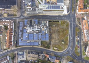 Aerial view Chattanoogaplatz with CinemaxX Hamm in Hamm, Ruhr area, North Rhine-Westphalia,