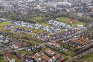 Aerial view new development area Am Beisenkamp between Beisenkamp-Gymnasium and Südenfriedhof in