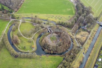 Aerial view marker Burghügel in Hamm, Ruhr area, North Rhine-Westphalia, Germany, Burghügel Mark,