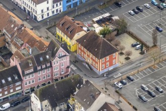 Aerial view Haus Vorschulze Südstraße corner Königstraße in Hamm, Ruhr area, North