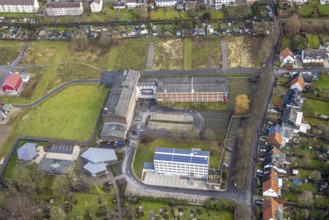 Aerial view commercial area Am Hülsenbusch at the new development area Am Beisenkamp in Hamm, Ruhr