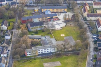 Aerial view Erich-Kästner-Schule and Gutenbergschule in Hamm, Ruhr area, North Rhine-Westphalia,
