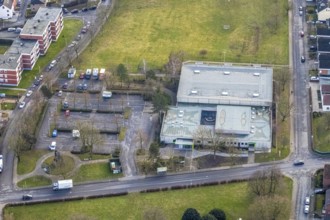Aerial view Sachsenhalle in Hamm, Ruhr area, North Rhine-Westphalia, Germany, DE, Europe, Hamm,