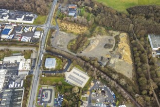 Aerial view contaminated site at Loddenfeld at Warendorfer Straße at the industrial estate