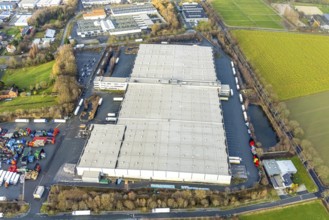 Aerial view southern extension of Rhynern industrial estate in Hamm, Ruhr area, North