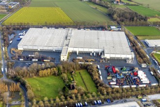 Aerial view southern extension of Rhynern industrial estate in Hamm, Ruhr area, North