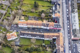 Aerial view residential buildings Veilchenstraße in Hamm, Ruhr area, North Rhine-Westphalia,