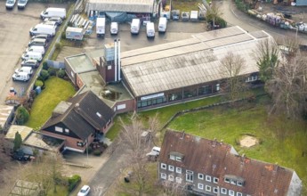 Aerial view Nettebrock Tischlerei Schumannstraße in Hamm, Ruhr area, North Rhine-Westphalia,