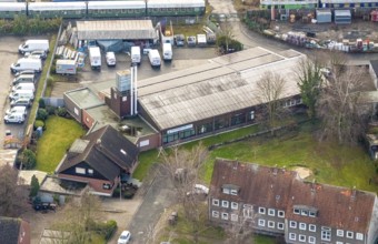 Aerial view Nettebrock Tischlerei Schumannstraße in Hamm, Ruhr area, North Rhine-Westphalia,