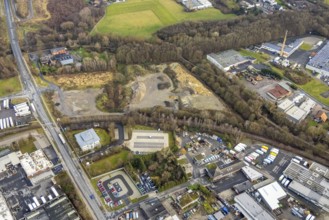 Aerial view contaminated site at Loddenfeld at Warendorfer Straße at the industrial estate