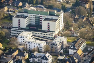 Aerial view St. Josef-Krankenhaus Hamm-Bockum-Hövel in Hamm, Ruhr area, North Rhine-Westphalia,
