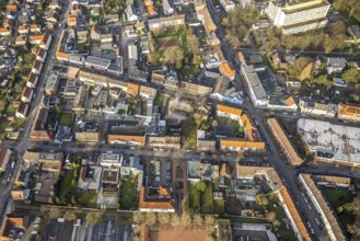 Aerial view Höveler Zentrum with Marinestraße and Oswaldstraße in Hamm, Ruhr area, North