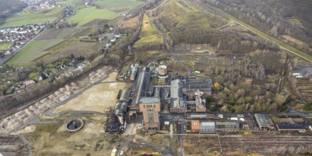 Aerial view with hammerhead tower in Ost Zeche Heinrich Robert colliery, CreativRevier in