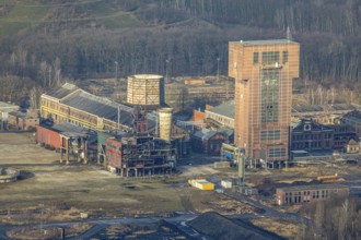 Aerial view with hammerhead tower at Ost Zeche Heinrich Robert colliery, CreativRevier in