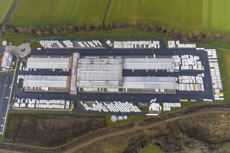 Aerial view DPD Hamm with DPD depot 0159 in Hamm, Ruhr area, North Rhine-Westphalia, Germany, DE,