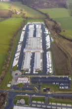 Aerial view DPD Hamm with DPD depot 0159 in Hamm, Ruhr area, North Rhine-Westphalia, Germany, DE,