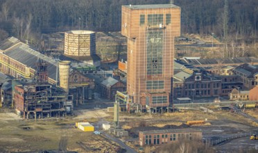 Aerial view with hammerhead tower at Ost Zeche Heinrich Robert colliery, CreativRevier in