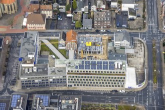 Aerial photo construction site Widumstraße with demolition for new WA office building,