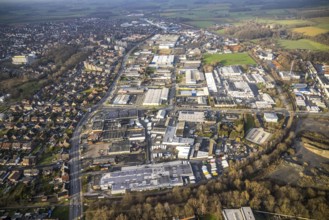 Commercial area Römerstraße, view of Bockum-Hövel, Hamm, Ruhr area, North Rhine-Westphalia,