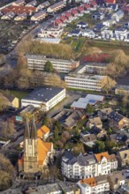Aerial view Beisenkamp-Gymnasium und Pfarrei St. Franziskus von Assisi Church of Our Dear Lady in