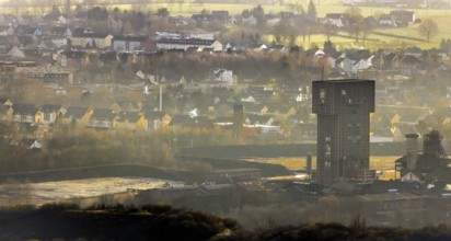 Aerial view with hammerhead tower in Ost Zeche Heinrich Robert colliery, CreativRevier in