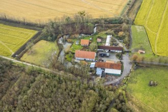 Aerial view Brauhof Wilshaus in Hamm, Ruhr area, North Rhine-Westphalia, Germany, excursion