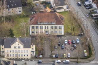 Aerial view old school Werries in Hamm, Ruhr area, North Rhine-Westphalia, Germany, DE, Europe,