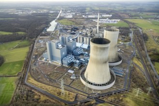 Aerial view of the RWE Westfalen power plant in Uentrop in Hamm, Ruhr area, North Rhine-Westphalia,