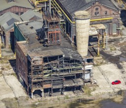 Aerial view, CreativRevier, former Ost Heinrich Robert mine, Herringen, Hamm, Ruhr area, North