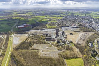 Aerial view, CreativRevier, former Ost Heinrich Robert mine, Herringen, Hamm, Ruhr area, North