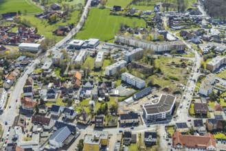 Aerial view, construction area Waldenburger Straße, Herringen, Hamm, Ruhr area, North