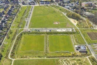 Aerial view, Lippepark Hamm - Schacht Franz, Herringen, Hamm, Ruhr area, North Rhine-Westphalia,