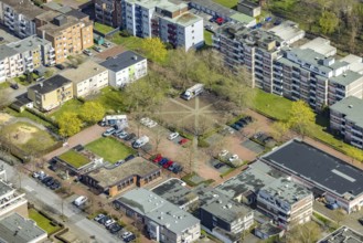 Aerial view, Pelkumer Platz, Pelkum, Hamm, Ruhr area, North Rhine-Westphalia, Germany, DE, Europe,