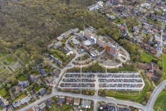 Aerial view, St. Barbara-Klinik in Heessen, Hamm, Ruhr area, North Rhine-Westphalia, Germany,