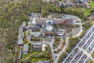 Aerial view, St. Barbara-Klinik in Heessen, Hamm, Ruhr area, North Rhine-Westphalia, Germany,