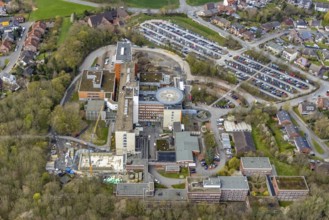 Aerial view, St. Barbara-Klinik in Heessen, Hamm, Ruhr area, North Rhine-Westphalia, Germany,