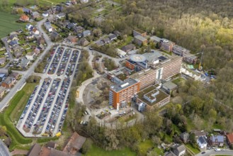 Aerial view, St. Barbara-Klinik in Heessen, Hamm, Ruhr area, North Rhine-Westphalia, Germany,
