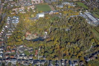 Aerial view, Maximilianpark in the district Uentrop in Hamm, Ruhr area, North Rhine-Westphalia,